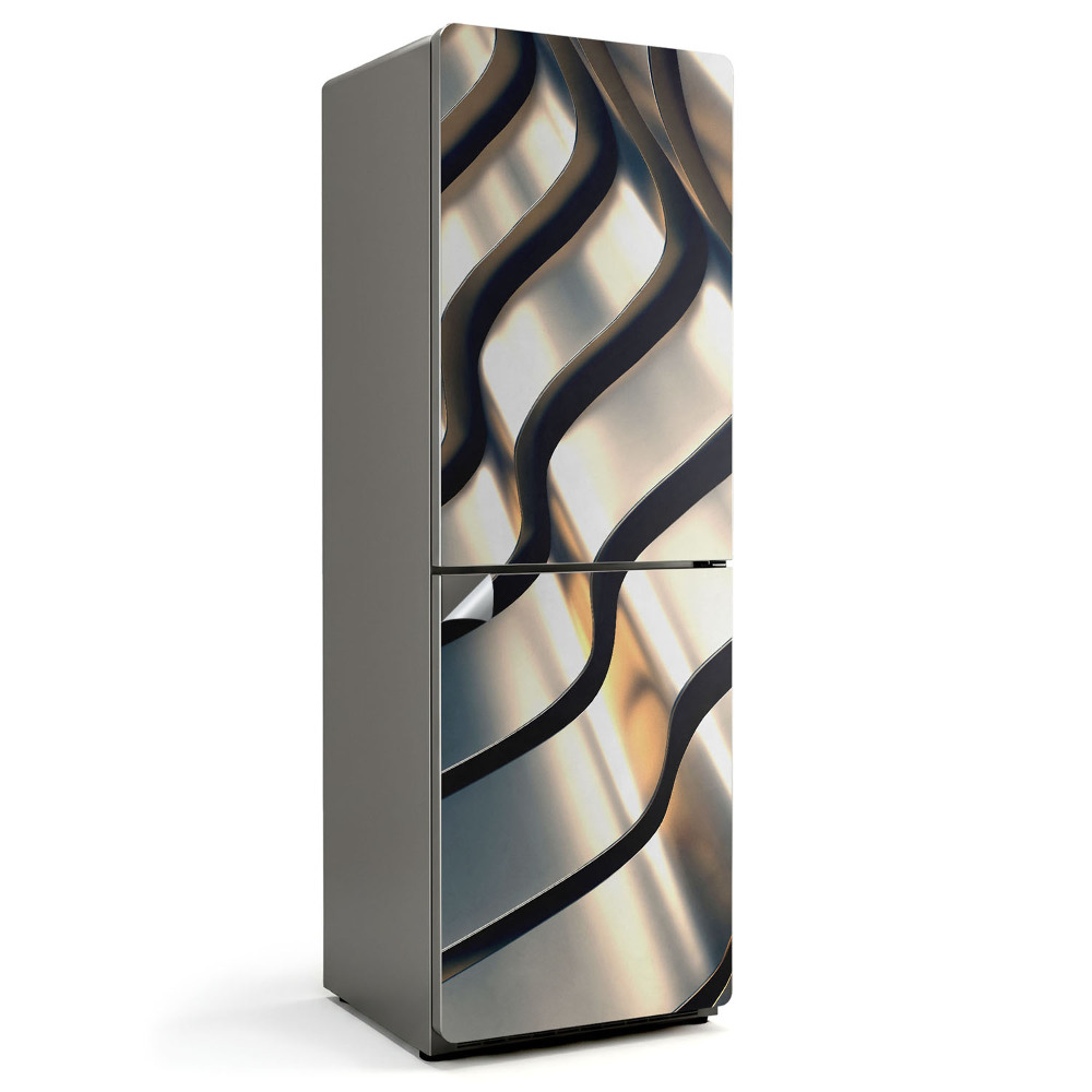 Okleina na lodówkę Fale metalicznej tekstury