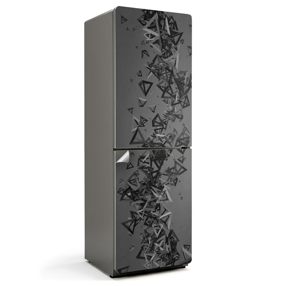 Naklejka tapeta na lodówkę Abstrakcyjne trójkąty 3D