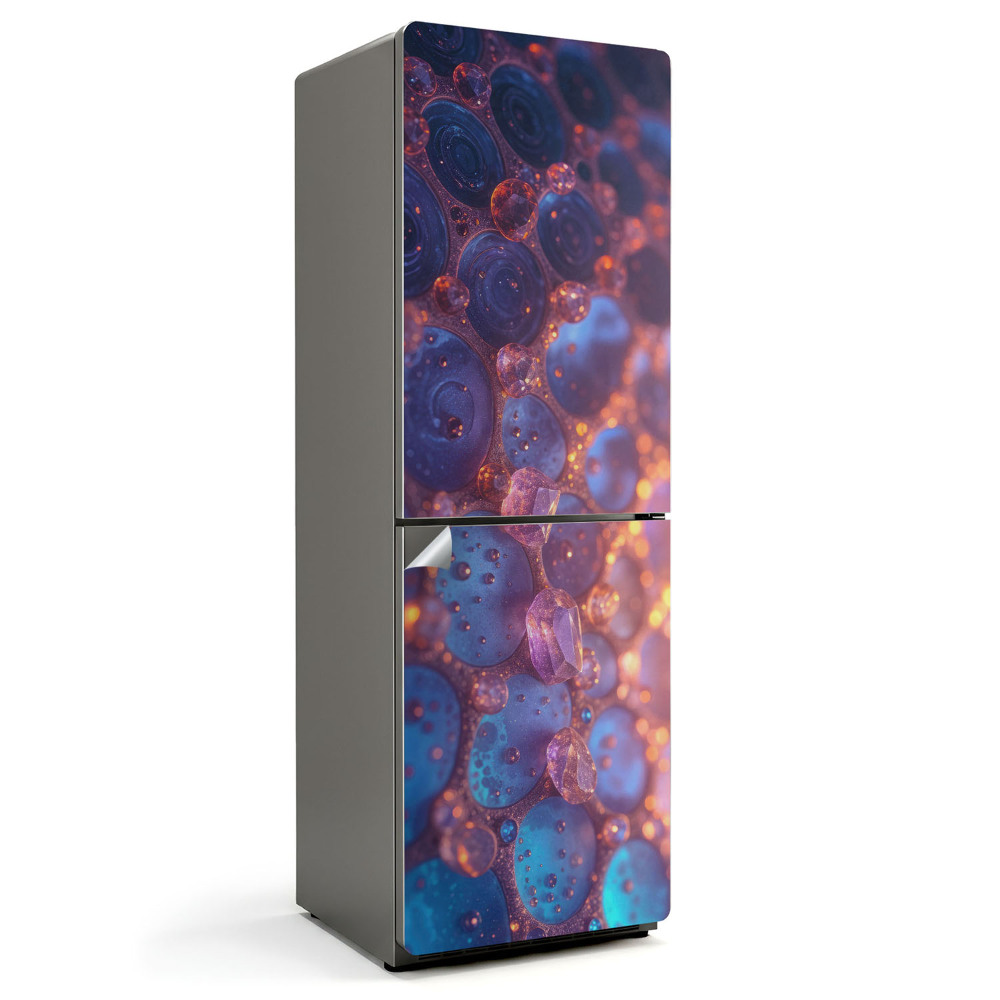 Naklejka tapeta na lodówkę Abstrakcyjne bąbelki i kształty