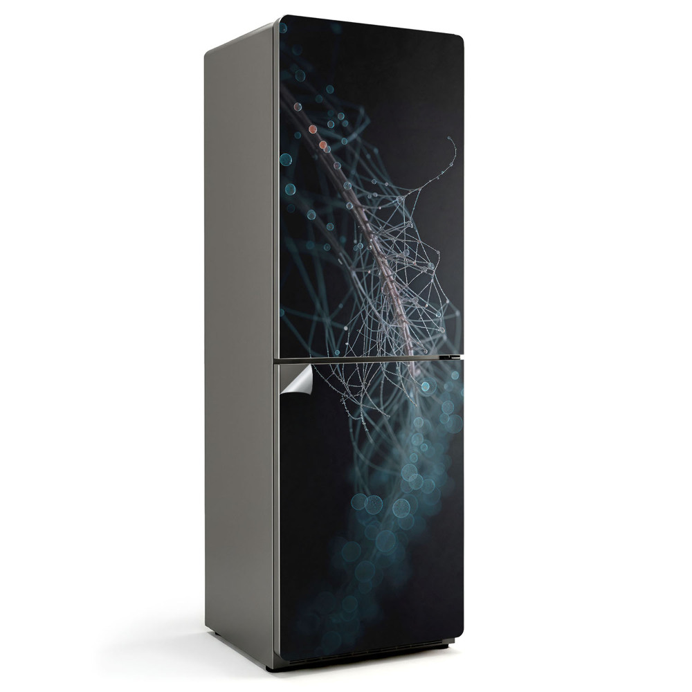 Samoprzylepna naklejka na lodówkę Abstrakcyjne linie i bąbelki