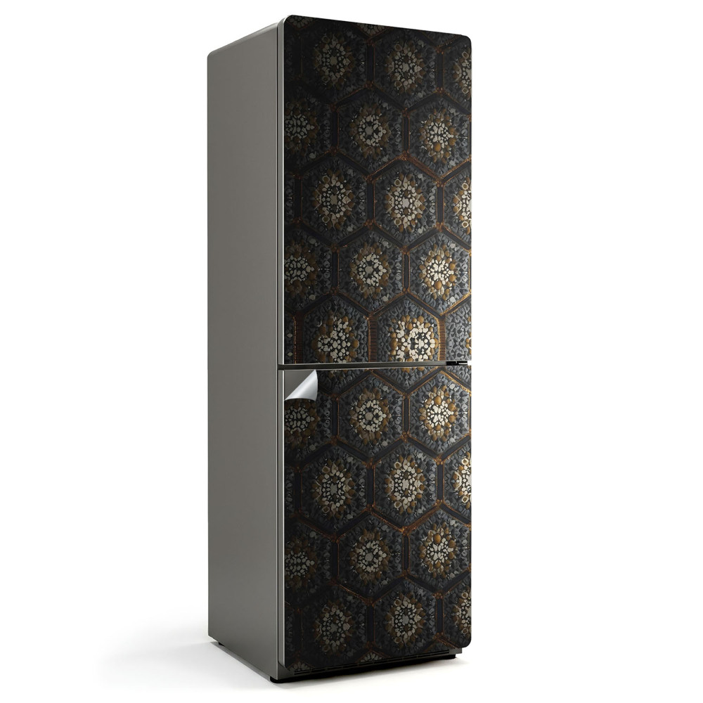 Naklejka na lodówkę Wzór heksagonalny z detalami