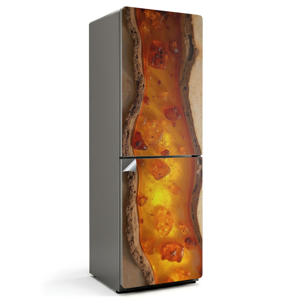 Samoprzylepna naklejka na lodówkę Naturalny żywiczny wzór