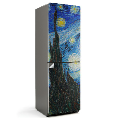 Naklejka na lodówkę Nocny krajobraz z gwiazdami