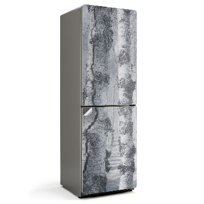 Naklejka na lodówkę Zamglony brzozowy las