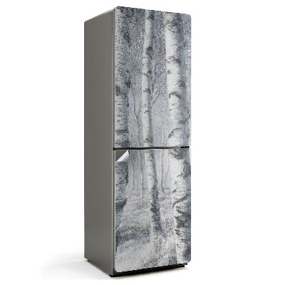 Samoprzylepna naklejka na lodówkę Leśny krajobraz z drzewami