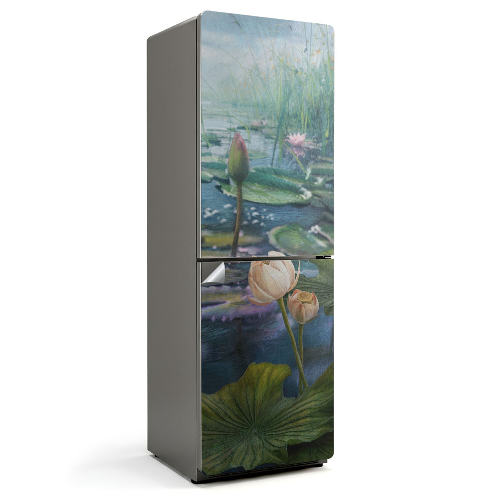 Okleina na lodówkę Lilie na tafli jeziora