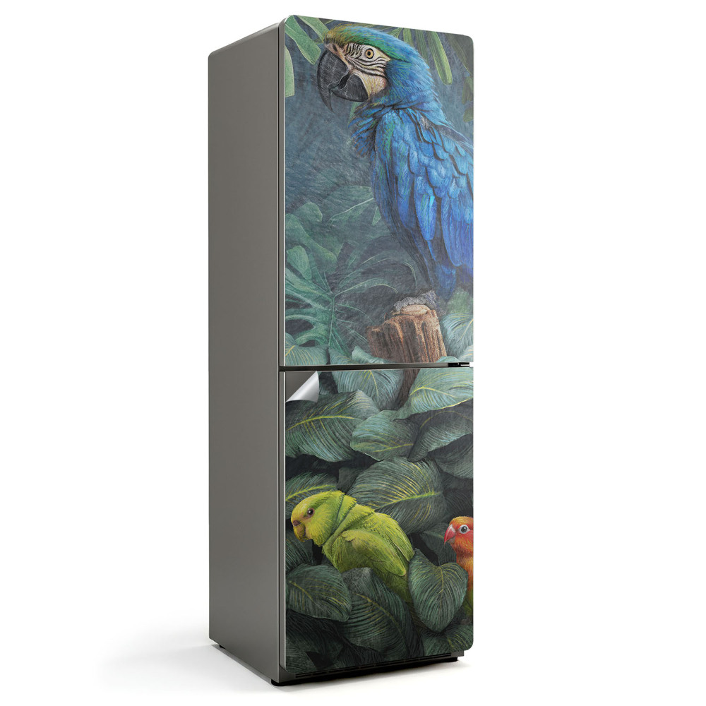 Okleina na lodówkę Papugi w tropikalnej dżungli