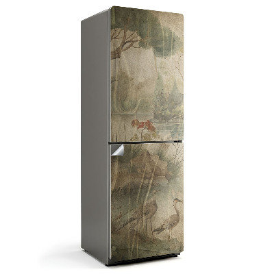 Naklejka na lodówkę Spokojny krajobraz z ptakami