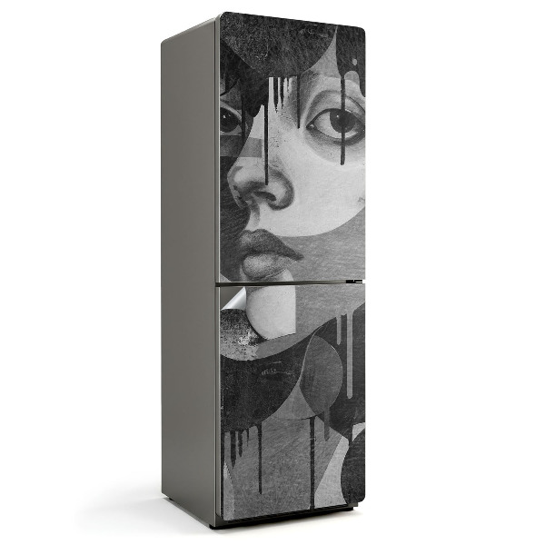 Naklejka tapeta na lodówkę Abstrakcyjny portret twarzy