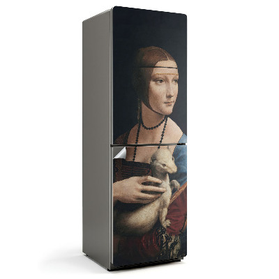 Naklejka na lodówkę Dama z Łasiczką Leonardo da Vinci