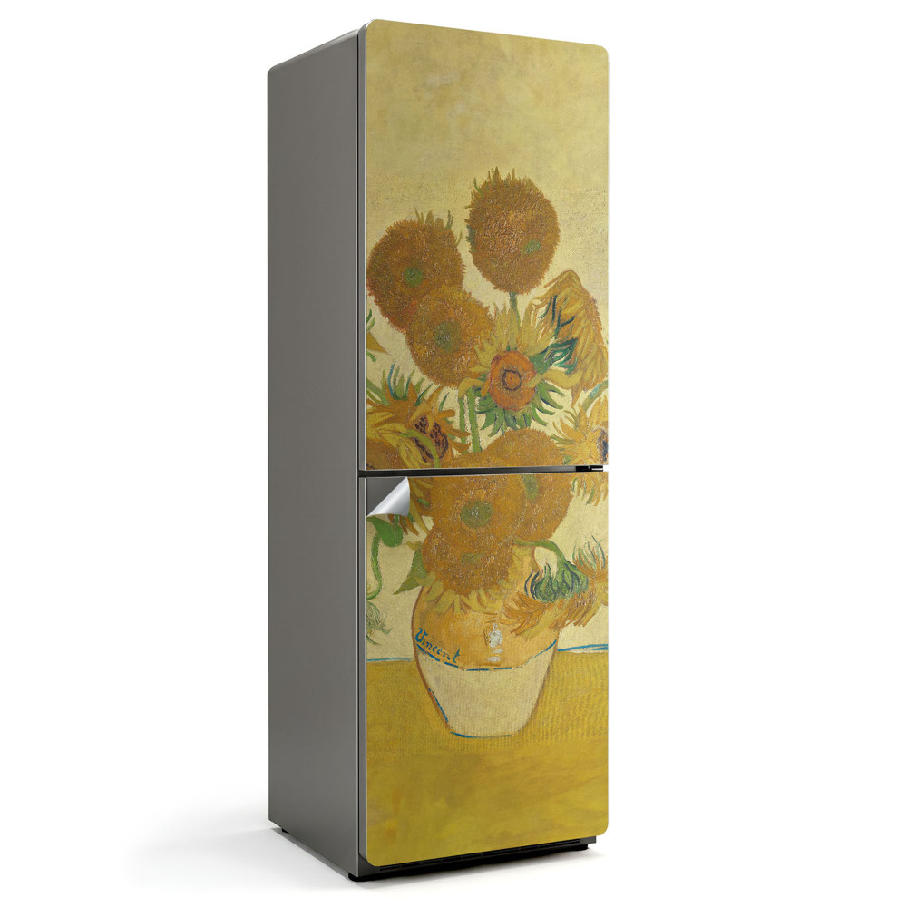 Naklejka tapeta na lodówkę Słoneczniki Van Gogh