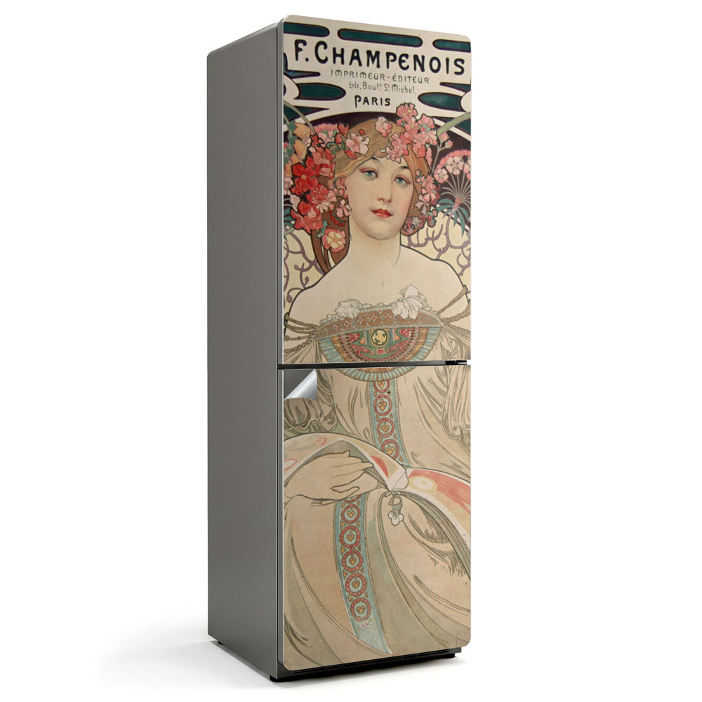 Okleina na lodówkę Alfons Mucha portret kobiety
