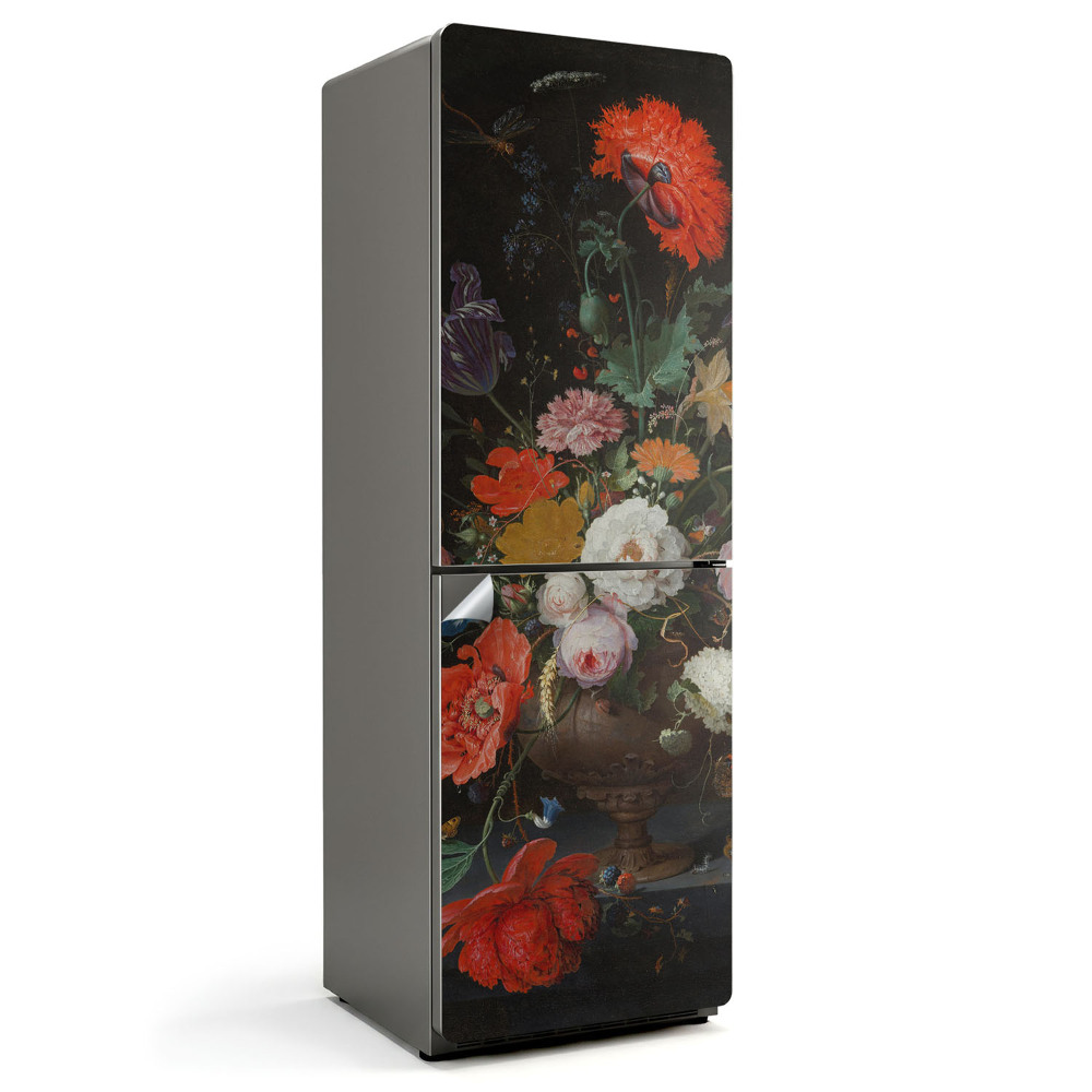 Naklejka tapeta na lodówkę Kwiatowy bukiet w wazonie