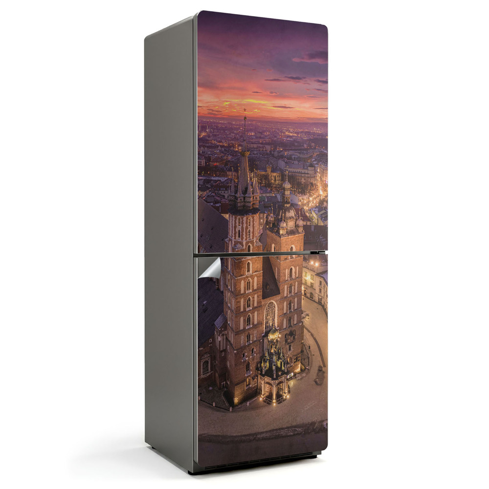 Naklejka na lodówkę Krakowska architektura nocą