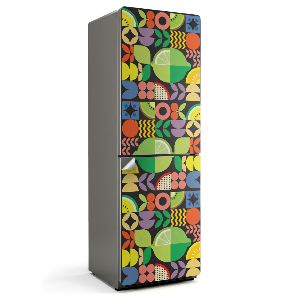 Naklejka na lodówkę Owocowy wzór geometryczny