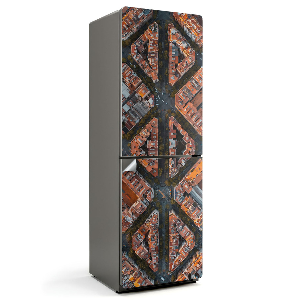 Samoprzylepna naklejka na lodówkę Wzór architektoniczny z lotu ptaka