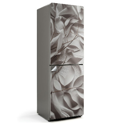 Samoprzylepna naklejka na lodówkę Papierowe liście na tkaninie