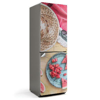 Naklejka tapeta na lodówkę Letnie przekąski i relaks