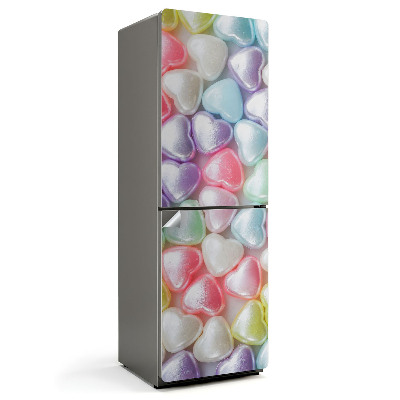 Naklejka tapeta na lodówkę Kolorowe błyszczące serca