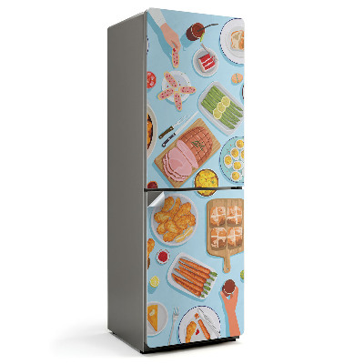 Samoprzylepna naklejka na lodówkę Ilustracja uczty na stole