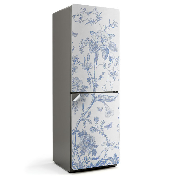 Okleina na lodówkę Kwiatowa ilustracja z owadami