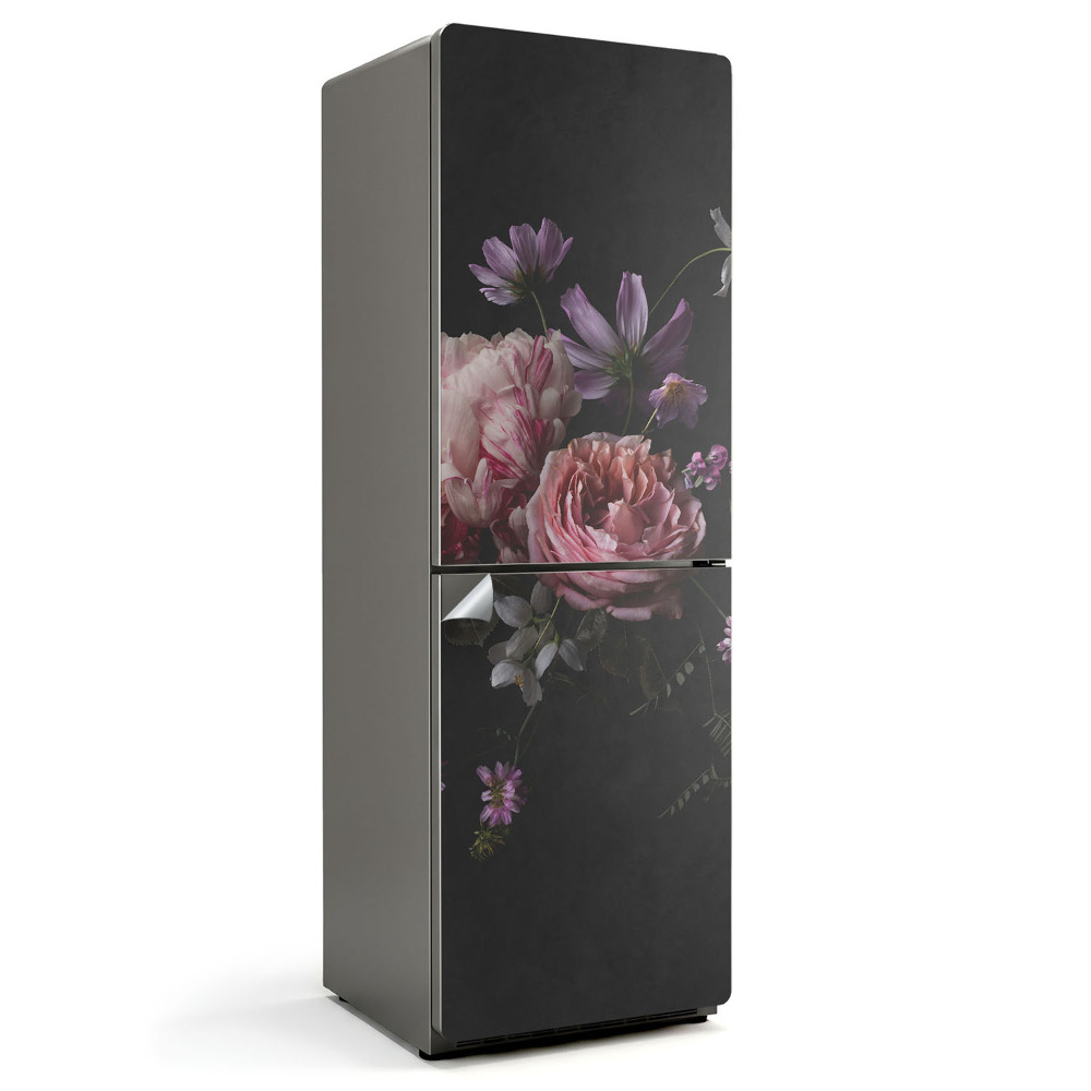 Naklejka tapeta na lodówkę Kwiatowy bukiet w detalu