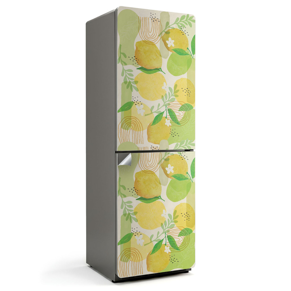 Naklejka na lodówkę Owocowy wzór z liśćmi