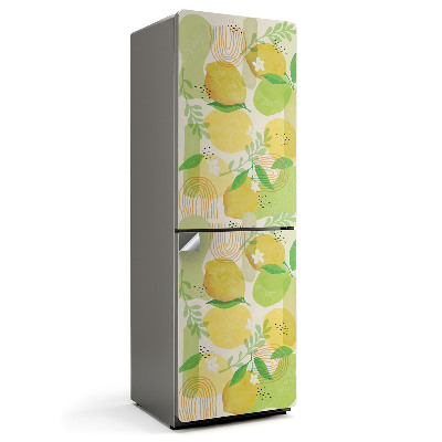 Naklejka na lodówkę Owocowy wzór z liśćmi