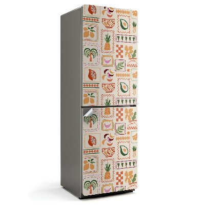 Samoprzylepna naklejka na lodówkę Wzory roślinne i geometryczne