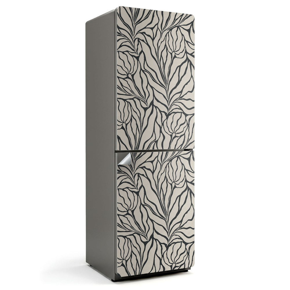 Samoprzylepna naklejka na lodówkę Wzór liści w falach