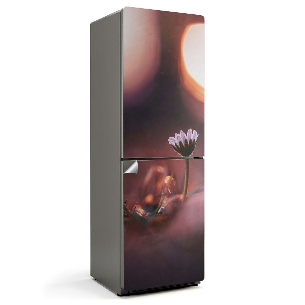 Naklejka tapeta na lodówkę Delikatny kwiat o poranku