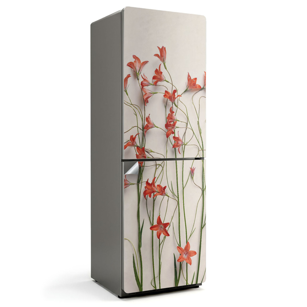 Naklejka na lodówkę Delikatne kwiaty w pionie
