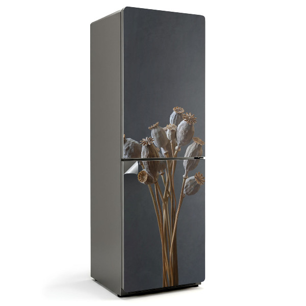 Naklejka na lodówkę Bukiet suchych główek maków