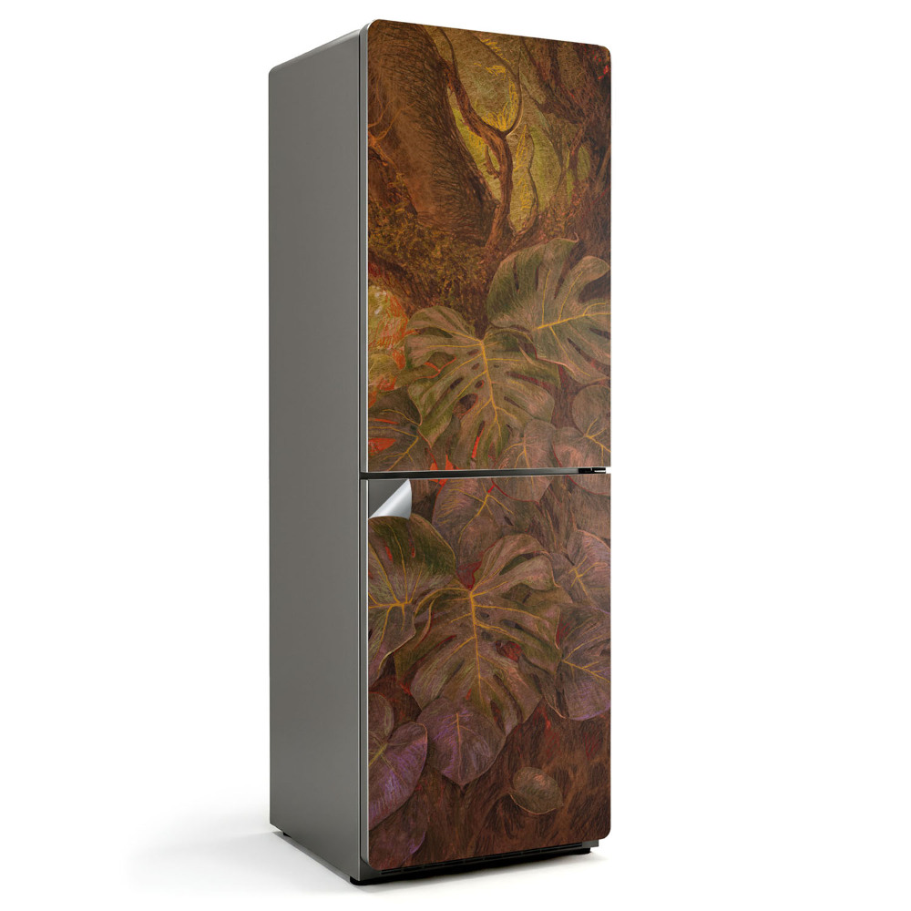 Naklejka tapeta na lodówkę Tropikalne liście w zbliżeniu