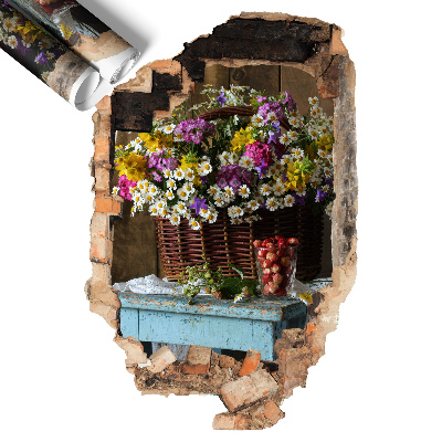 Naklejka na ścianę dziura 66x100 Rustykalny urok