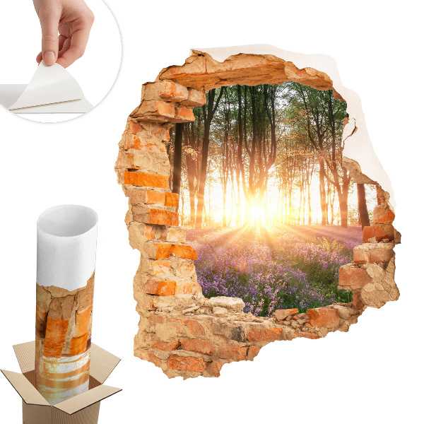 Naklejka na ścianę dziura 85x100 Leśne przebicie