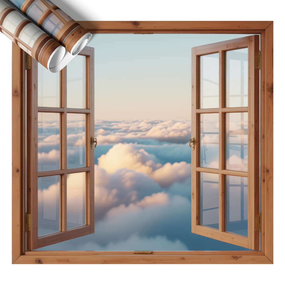 Plakat okno z widokiem 100x93 Chmury nieba