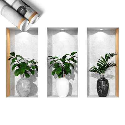 Ozdobna naklejka na ścianę 3D 100x62 Roślinne wnęki