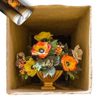 Ozdobna naklejka na ścianę 3D 95x100 Kwiaty wazon