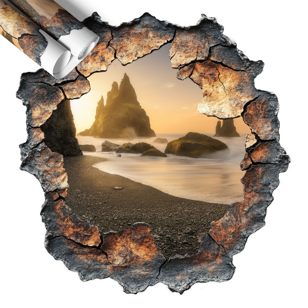 Naklejka na ścianę dziura 3D 126x130 Wodne skały