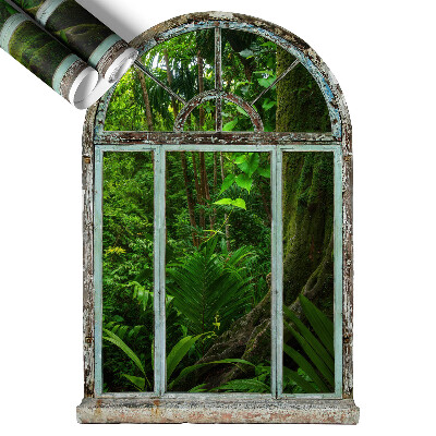 Tapeta 3D widok z okna 89x130 Tropikalne okno.