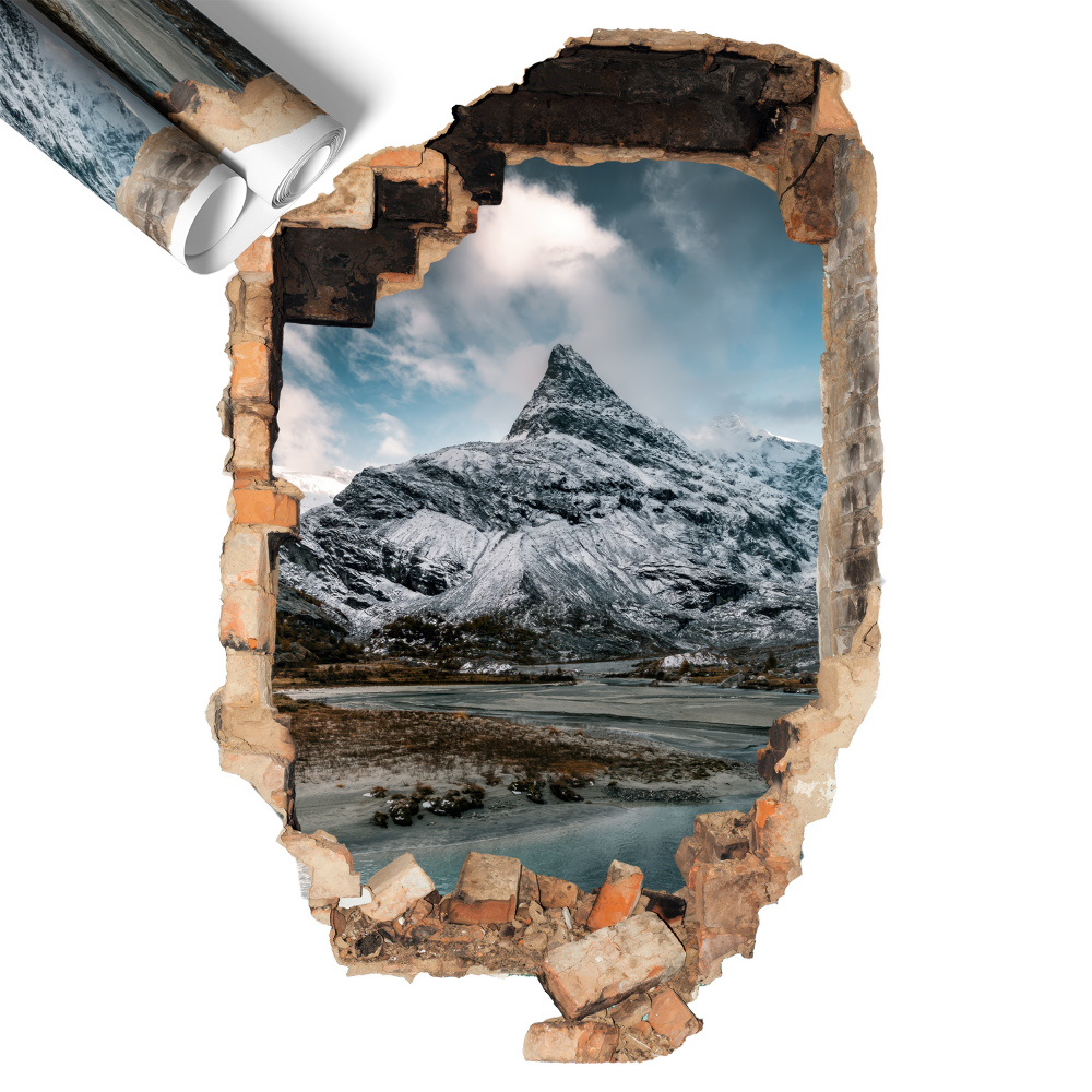 Naklejka na ścianę dziura 3D 86x130 Górska panorama