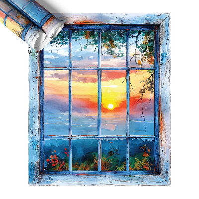 Tapeta 3D widok z okna 107x130 Okienny zachód