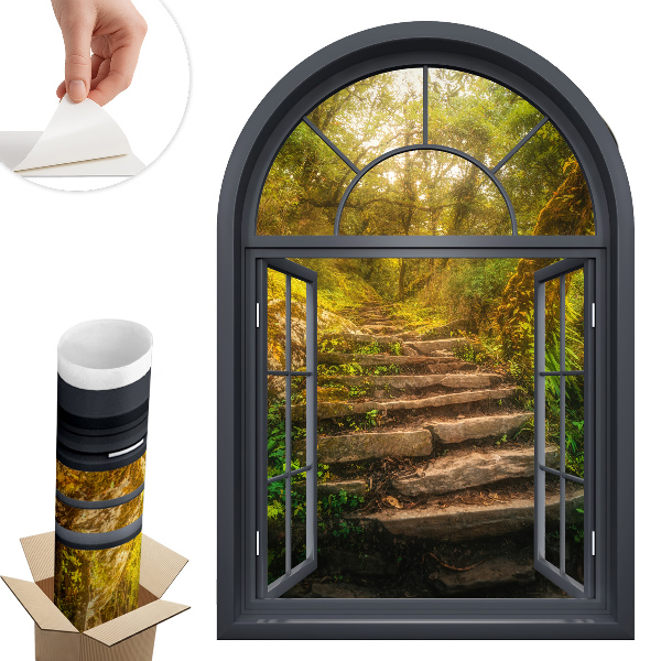 Tapeta 3D widok z okna 88x130 Leśne okno