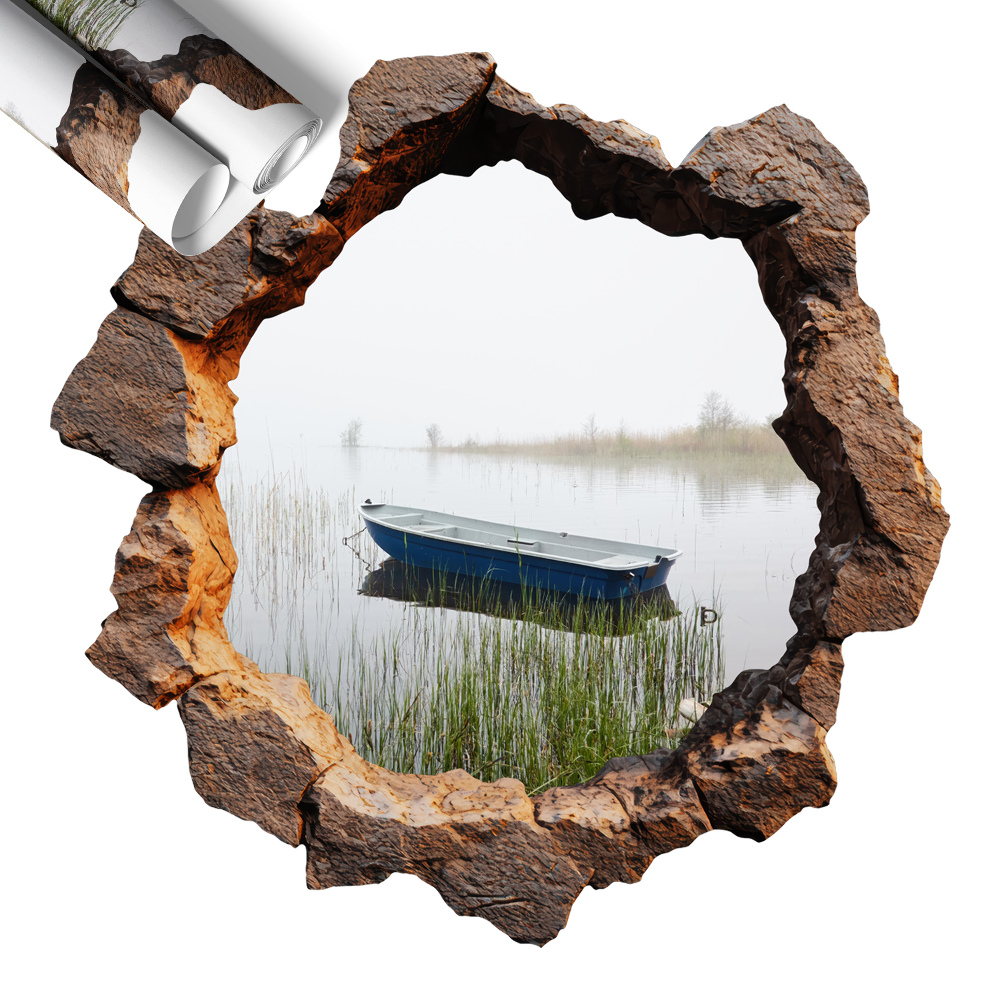 Naklejka na ścianę dziura 3D 130x129 Kamienne jezioro