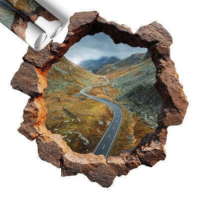 Naklejka na ścianę dziura 3D 130x129 Górska wędrówka