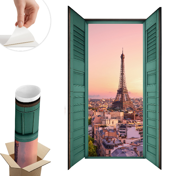 Tapeta 3D widok z okna 77x130 Miejskie okno