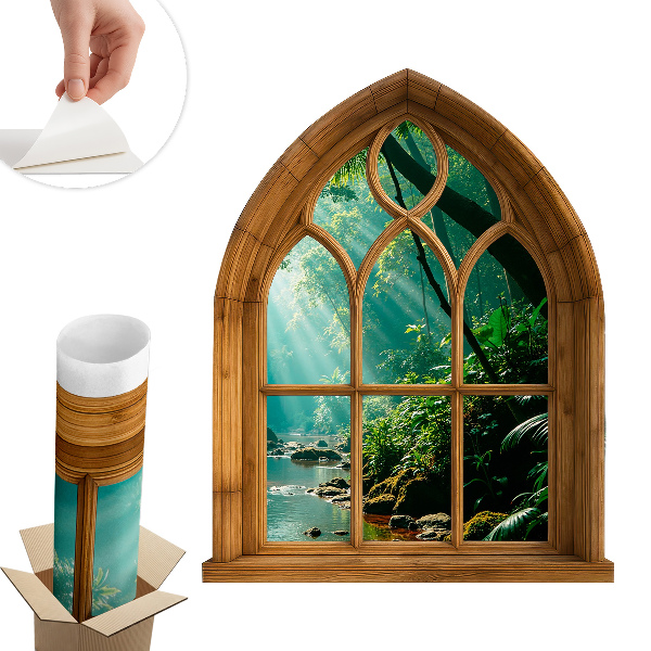 Tapeta 3D widok z okna 104x130 Tropikalny krajobraz