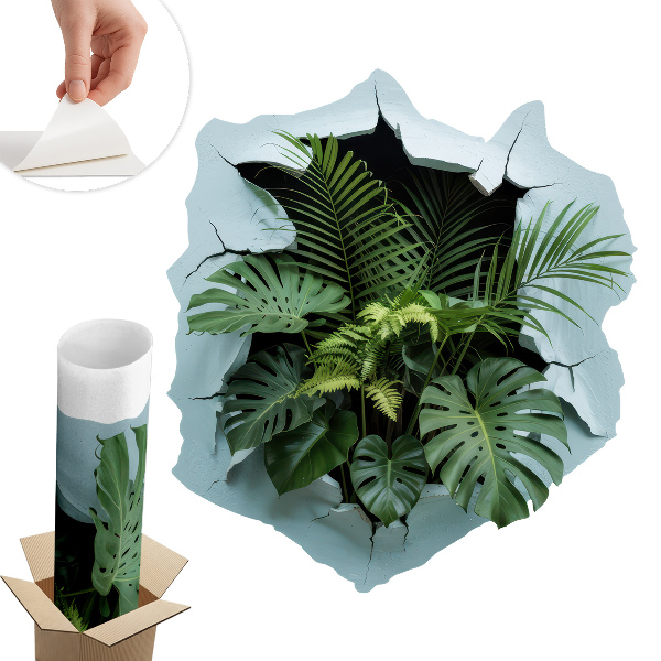 Naklejka na ścianę dziura 3D 117x130 Roślinna eksplozja