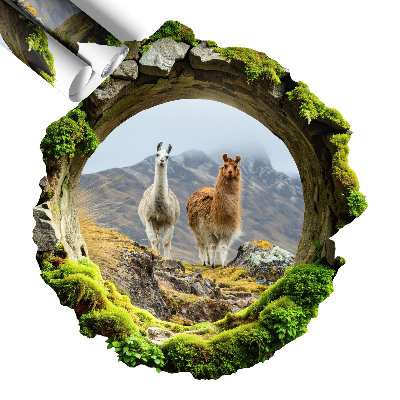 Naklejka na ścianę dziura 3D 121x130 Górska oaza